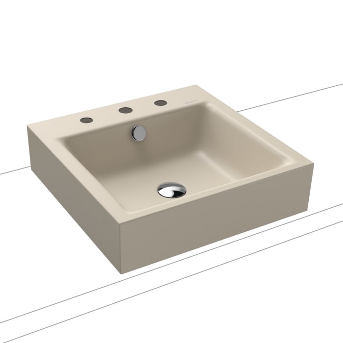 Kaldewei PURO Aufsatzwaschtisch 3156 mit 3 Hahnlochbohrungen, 46 cm