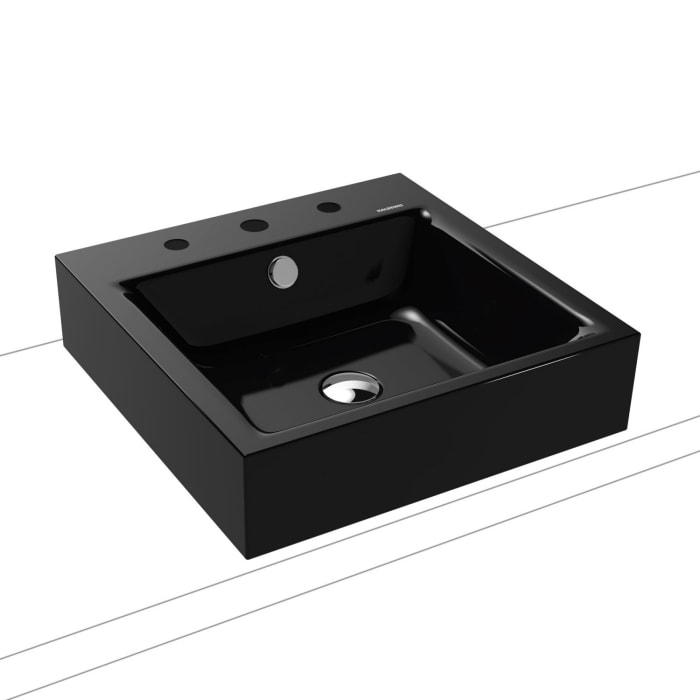 Kaldewei PURO Aufsatzwaschtisch 3156 mit 3 Hahnlochbohrungen, 46 cm