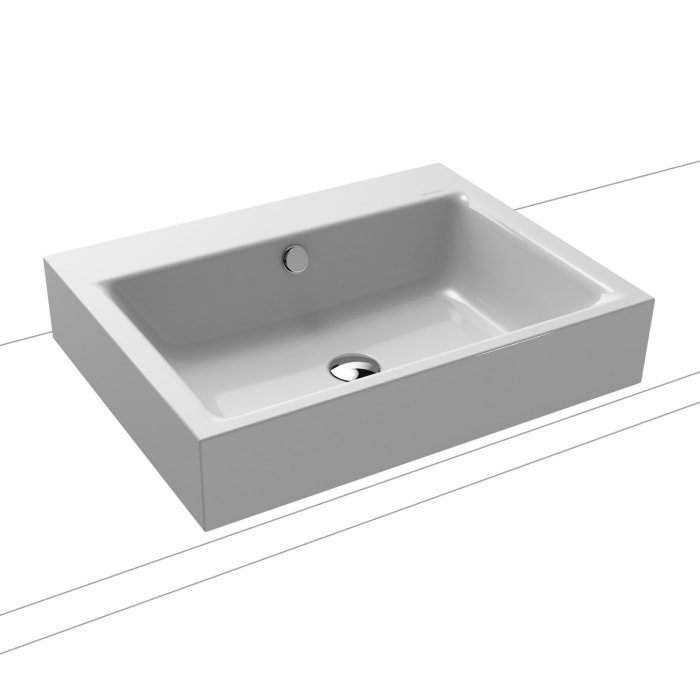 Kaldewei PURO Aufsatzwaschtisch 3157 ohne Hahnlochbohrung, 60 cm