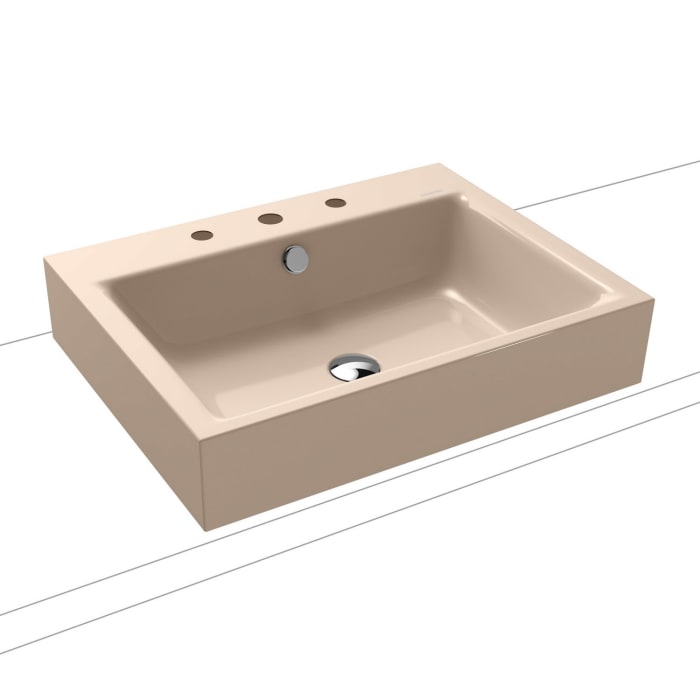 Kaldewei PURO Aufsatzwaschtisch 3157 mit 3 Hahnlochbohrungen, 60 cm