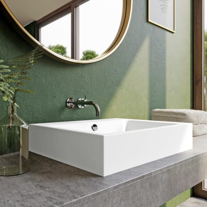 Kaldewei PURO Aufsatzwaschtisch 3157 ohne Hahnlochbohrung, 60 cm