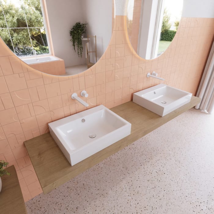 Kaldewei PURO Aufsatzwaschtisch 3157 ohne Hahnlochbohrung, 60 cm