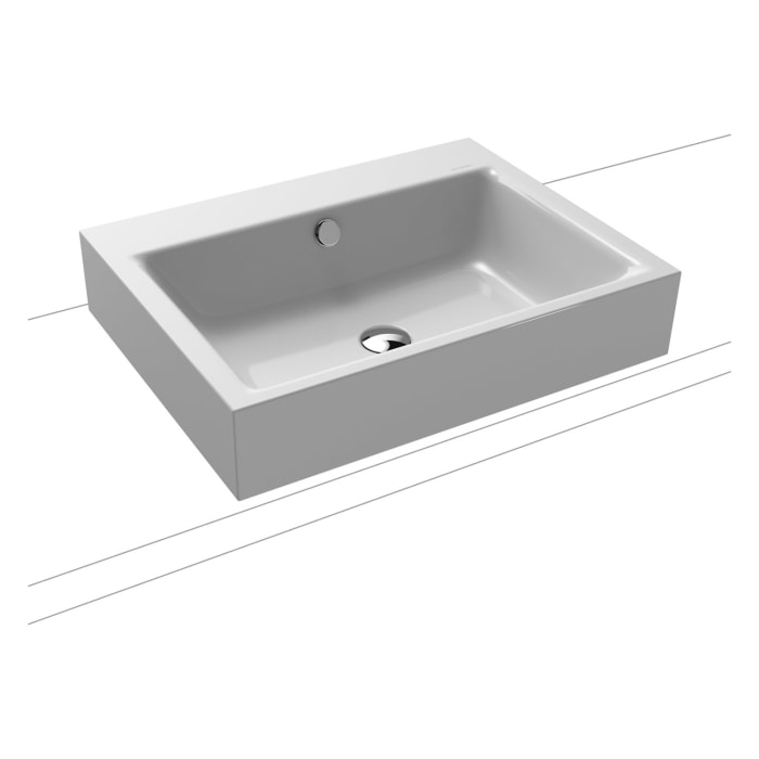 Kaldewei PURO Aufsatzwaschtisch 3157 ohne Hahnlochbohrung, 60 cm