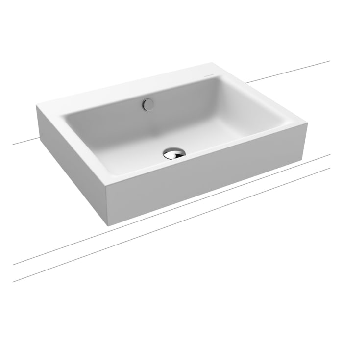 Kaldewei PURO Aufsatzwaschtisch 3157 ohne Hahnlochbohrung, 60 cm