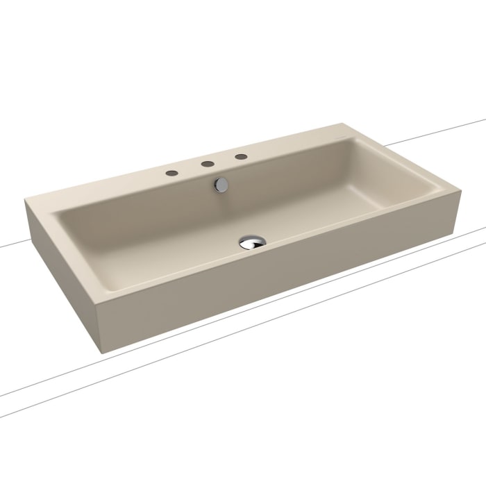 Kaldewei PURO Aufsatzwaschtisch 3158 mit 3 Hahnlochbohrungen, 90 cm