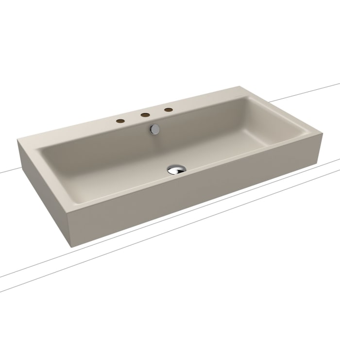 Kaldewei PURO Aufsatzwaschtisch 3158 mit 3 Hahnlochbohrungen, 90 cm