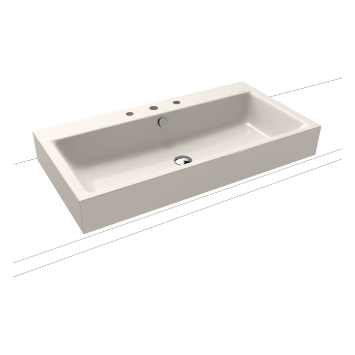 Kaldewei PURO Aufsatzwaschtisch 3158 mit 3 Hahnlochbohrungen, 90 cm