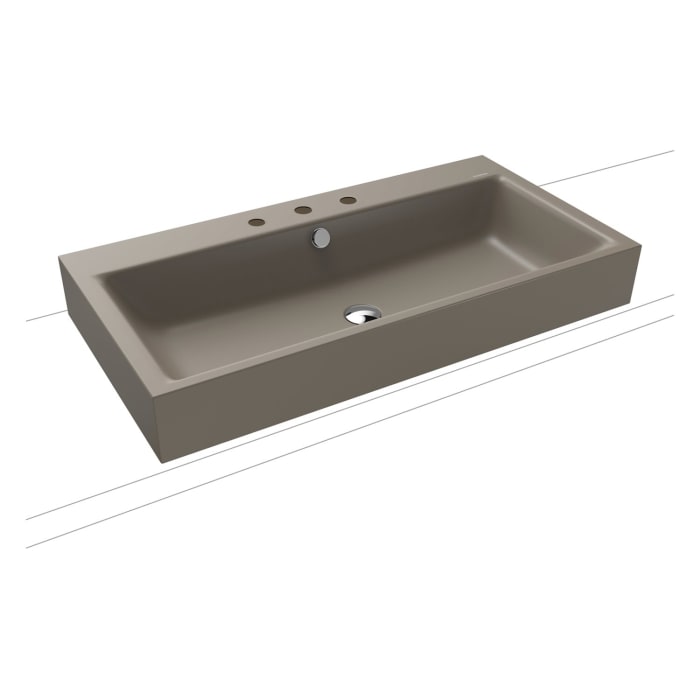 Kaldewei PURO Aufsatzwaschtisch 3158 mit 3 Hahnlochbohrungen, 90 cm