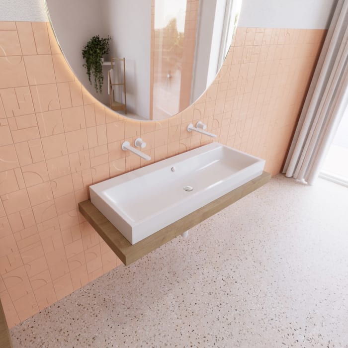 Kaldewei PURO Aufsatzwaschtisch 3168 ohne Hahnlochbohrung, 120 cm