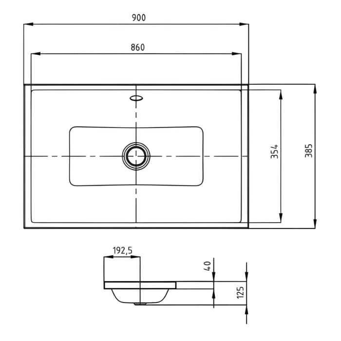 Kaldewei PURO S Aufsatzwaschtisch 3174, 90 cm