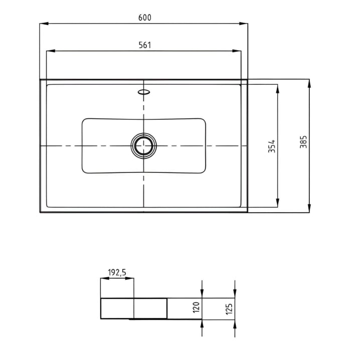 Kaldewei PURO S Aufsatzwaschtisch 3175, 60 cm