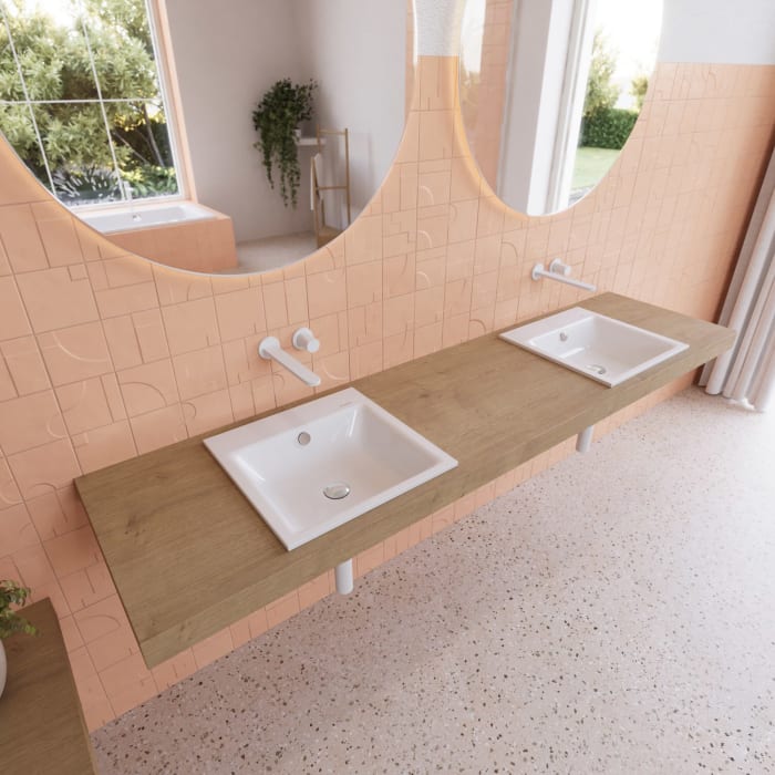 Kaldewei PURO Einbauwaschtisch 3150 ohne Hahnlochbohrung, 46 cm