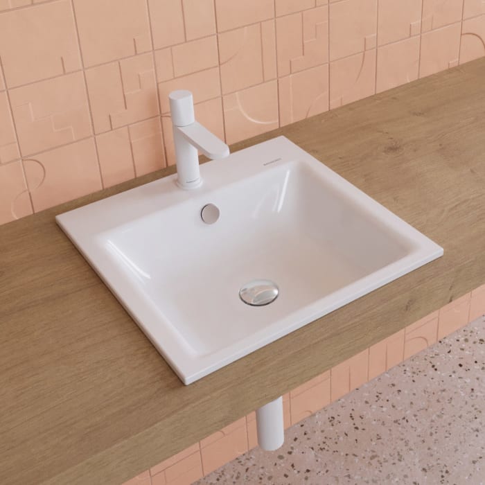 Kaldewei PURO Einbauwaschtisch 3150 mit 1 Hahnlochbohrung, 46 cm