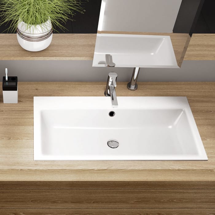 Kaldewei PURO Einbauwaschtisch 3151 mit 3 Hahnlochbohrungen, 60 cm