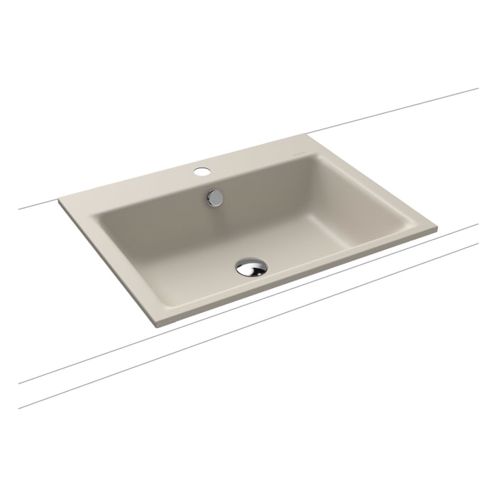 Kaldewei PURO Einbauwaschtisch 3151 mit 1 Hahnlochbohrung, 60 cm