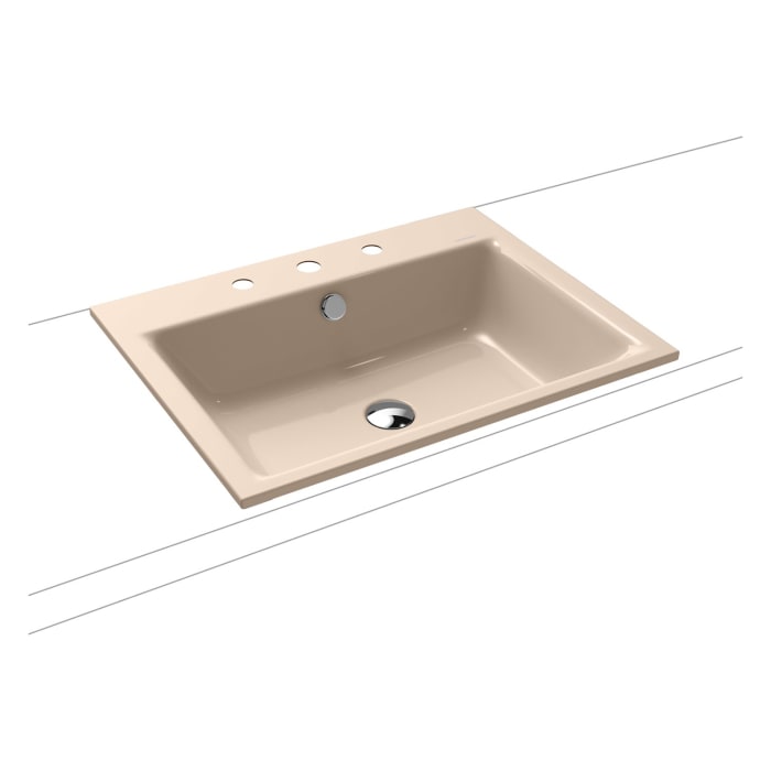 Kaldewei PURO Einbauwaschtisch 3151 mit 3 Hahnlochbohrungen, 60 cm