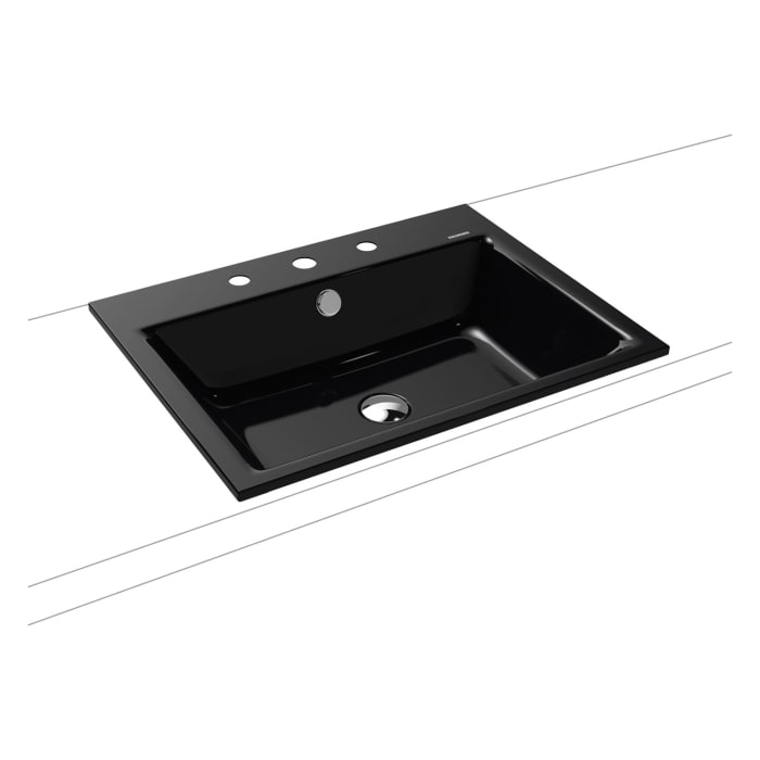 Kaldewei PURO Einbauwaschtisch 3151 mit 3 Hahnlochbohrungen, 60 cm