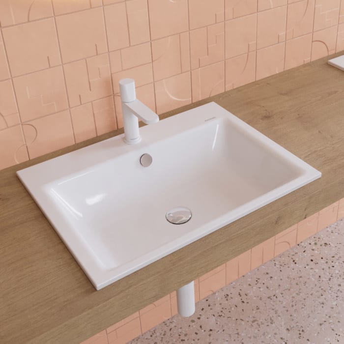 Kaldewei PURO Einbauwaschtisch 3151 mit 1 Hahnlochbohrung, 60 cm