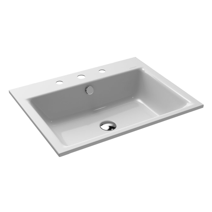 Kaldewei PURO Einbauwaschtisch 3151 mit 3 Hahnlochbohrungen, 60 cm