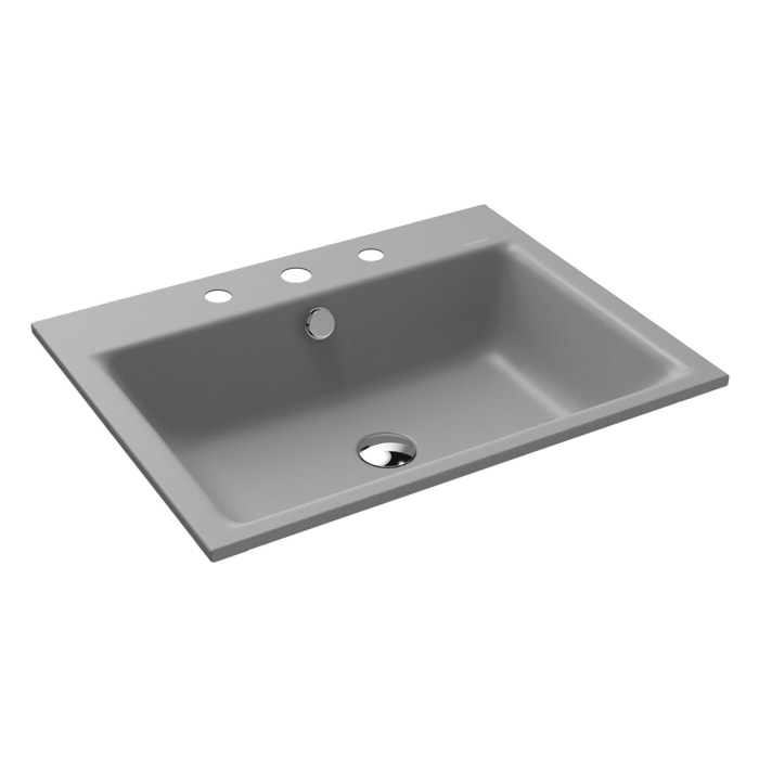 Kaldewei PURO Einbauwaschtisch 3151 mit 3 Hahnlochbohrungen, 60 cm