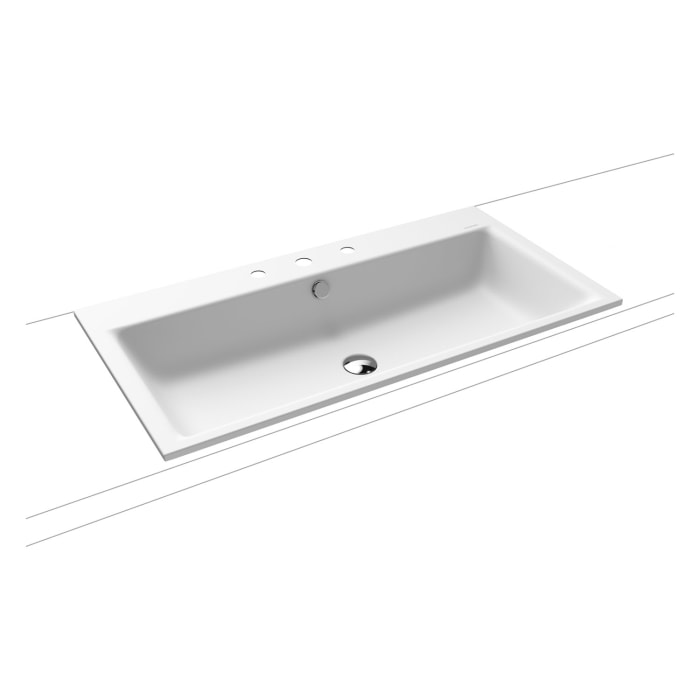 Kaldewei PURO Einbauwaschtisch 3152 mit 3 Hahnlochbohrungen, 90 cm