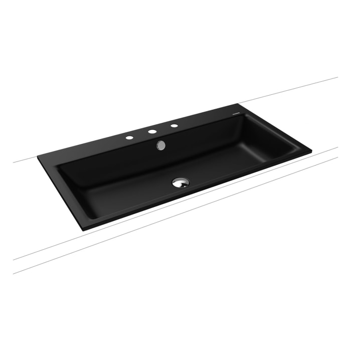 Kaldewei PURO Einbauwaschtisch 3152 mit 3 Hahnlochbohrungen, 90 cm