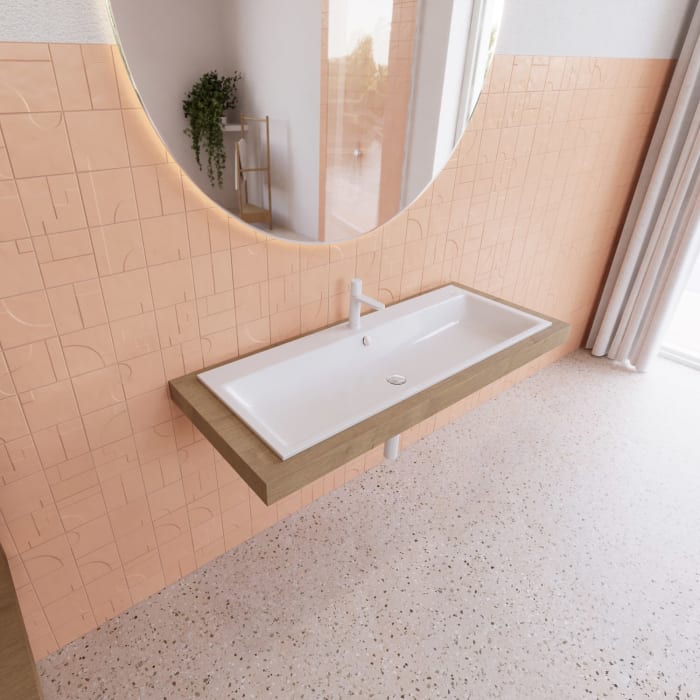 Kaldewei PURO Einbauwaschtisch 3169 mit 1 Hahnlochbohrung, 120 cm