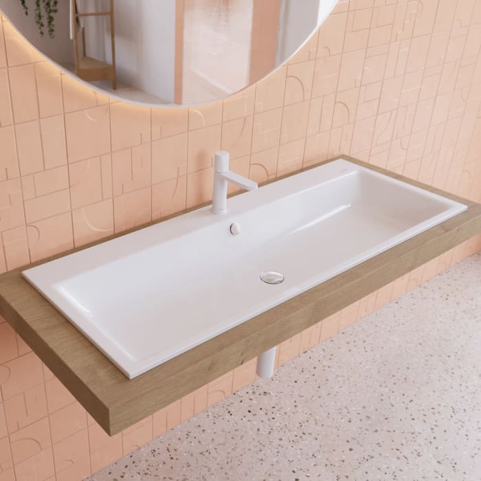 Kaldewei PURO Einbauwaschtisch 3169 mit 1 Hahnlochbohrung, 120 cm