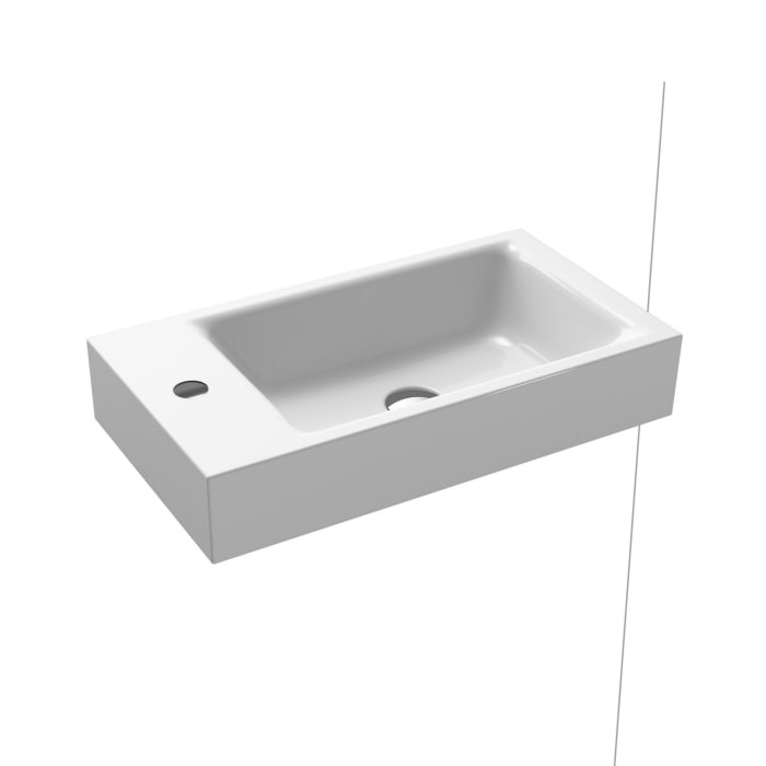 Kaldewei PURO Wand- Handwaschtisch 3162 mit 1 Hahnlochbohrung links, 55 cm