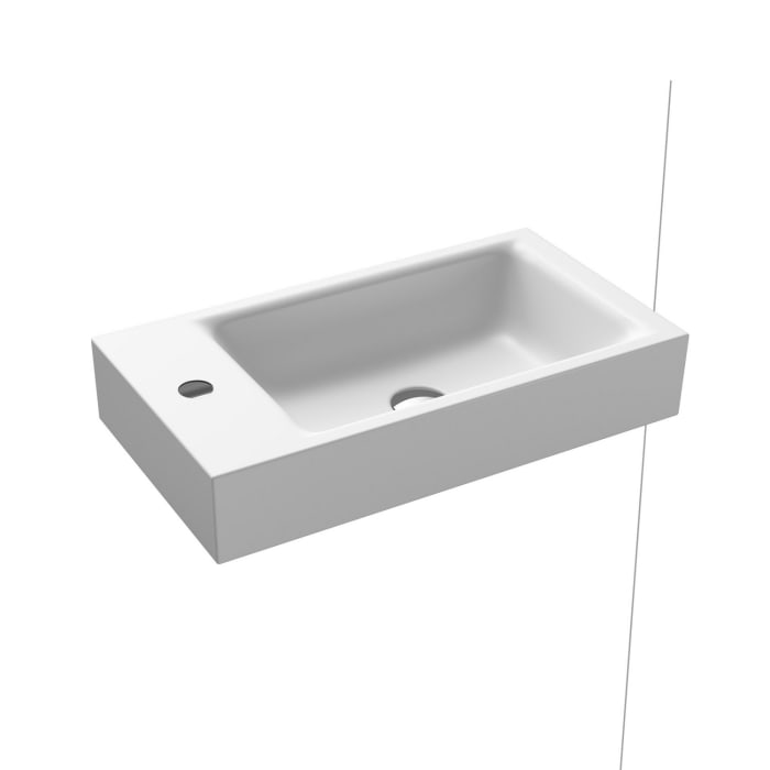 Kaldewei PURO Wand- Handwaschtisch 3162 mit 1 Hahnlochbohrung links, 55 cm