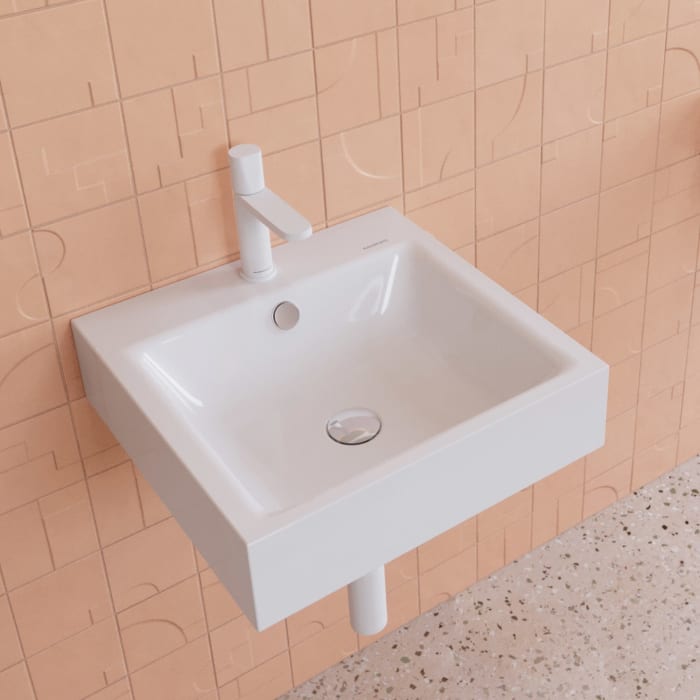 Kaldewei PURO Wandwaschtisch 3163 mit 1 Hahnlochbohrung, 46 cm