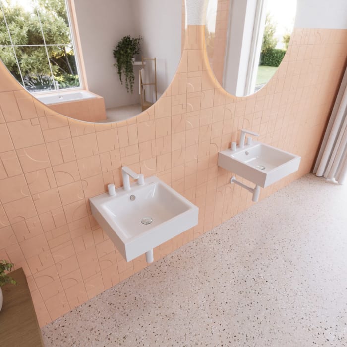 Kaldewei PURO Wandwaschtisch 3163 mit 3 Hahnlochbohrungen, 46 cm