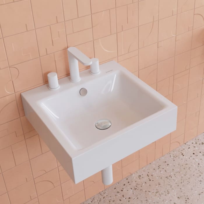 Kaldewei PURO Wandwaschtisch 3163 mit 3 Hahnlochbohrungen, 46 cm