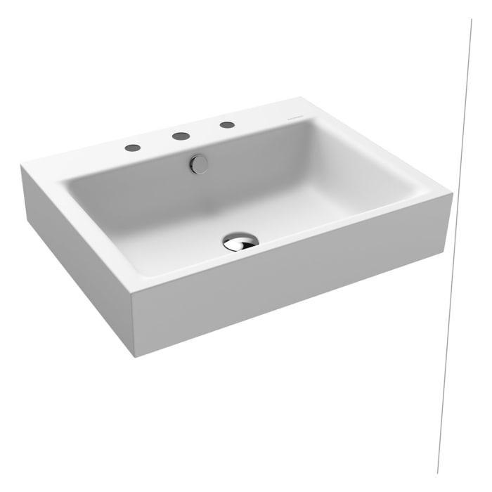 Kaldewei PURO Wandwaschtisch 3164 mit 3 Hahnlochbohrungen, 60 cm