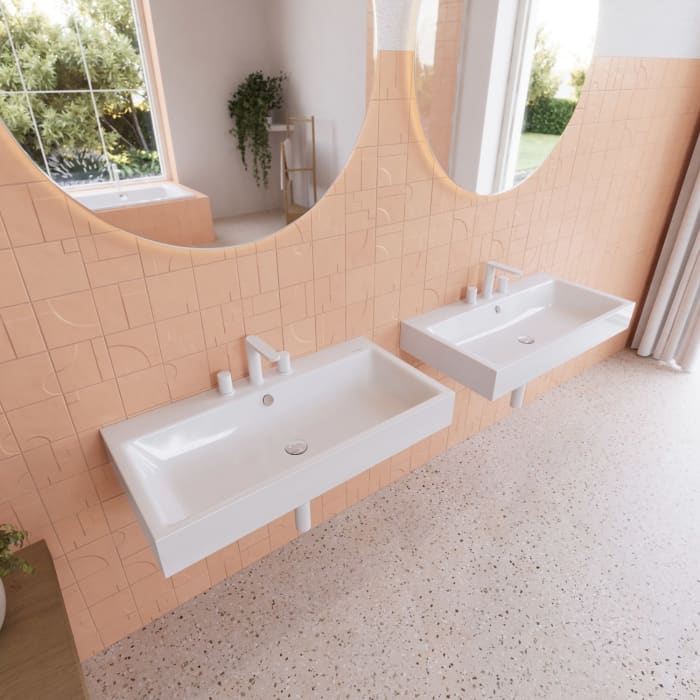 Kaldewei PURO Wandwaschtisch 3165 mit 3 Hahnlochbohrungen, 90 cm