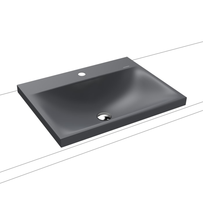 Kaldewei SILENIO Aufsatzwaschtisch 3040 mit 1 Hahnlochbohrung, 60 cm, ohne Überlauf