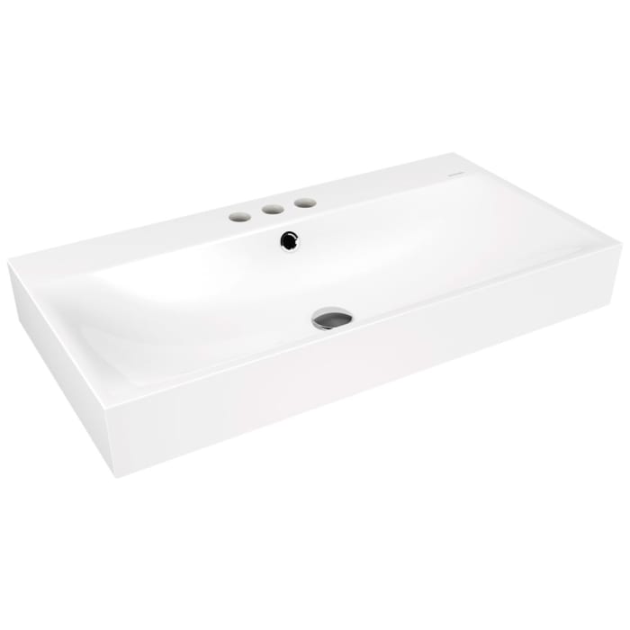 Kaldewei SILENIO Wandwaschtisch 3045 mit 3 Hahnlochbohrungen, mit Überlauf , 90 cm