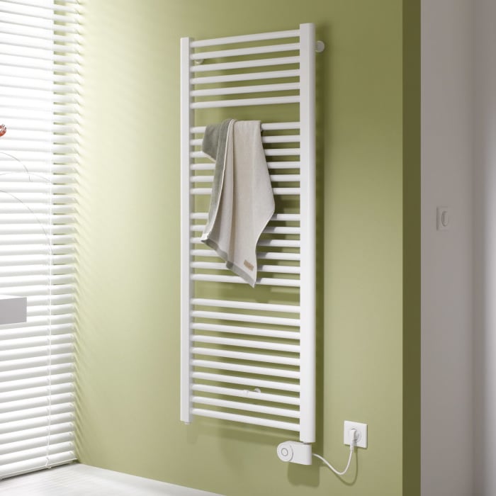 Kermi Basic-E gerade Badheizkörper 89,9 x 3,5 x 177 cm inkl. Elektro-Set FKS rechts