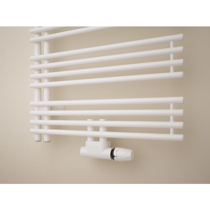 Kermi Diveo Badheizkörper 45 x 4,6 x 132 cm, Ausführung links mit Mittenanschluss