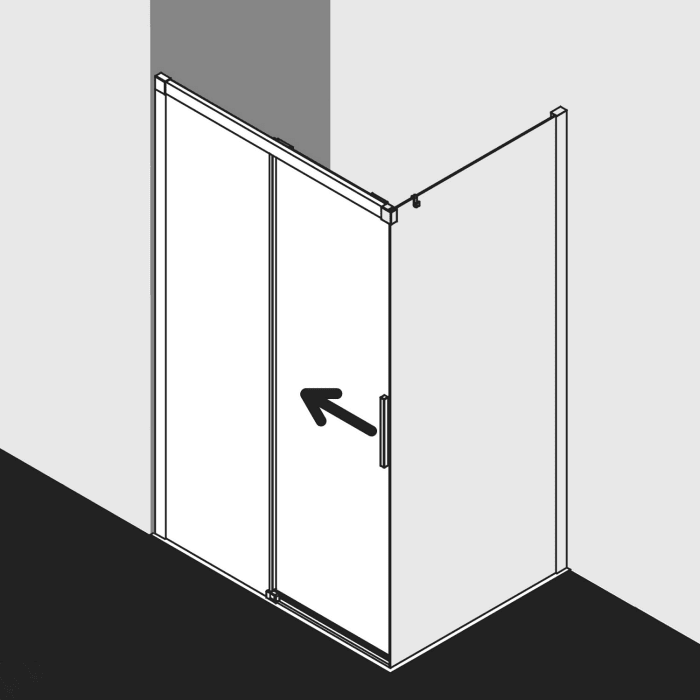 Kermi Dark Edition NICA Schiebetüre für Seitenwand 163 x 200 cm, Anschlag links