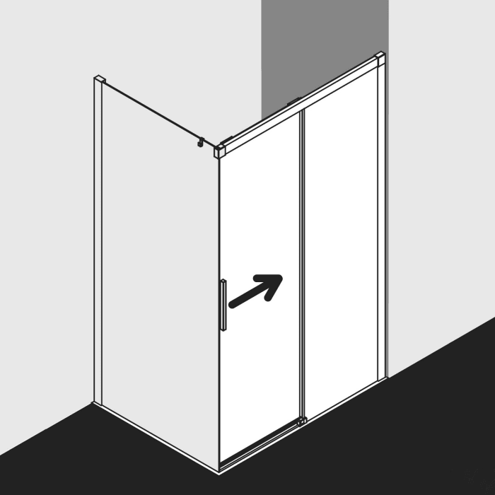 Kermi Dark Edition NICA Schiebetüre für Seitenwand 120 x 200 cm, Anschlag rechts