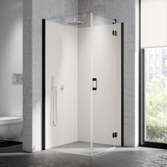 Kermi Dark Edition LIGA Drehtüre für Seitenwand 83 x 200 cm, Anschlag rechts