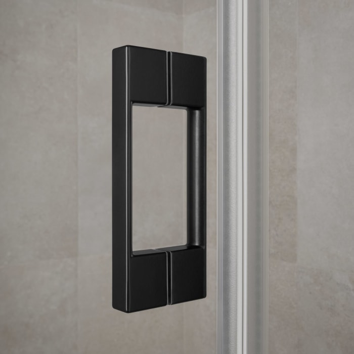 Kermi Dark Edition LIGA Eckdusche Drehtür 100 x 200 cm, Halbteil rechts