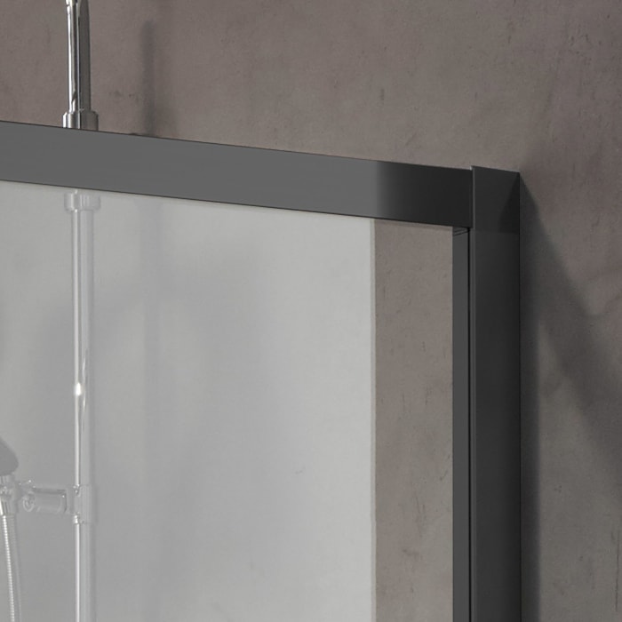 Kermi Dark Edition NICA Eckdusche Schiebetür 110 x 200 cm, Festfeld rechts