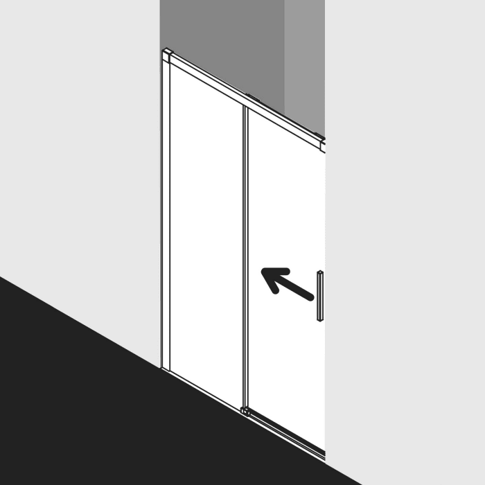 Kermi Dark Edition NICA Schiebetür für Nische 170 x 200 cm, Anschlag links