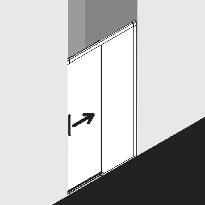 Kermi Dark Edition NICA Schiebetür für Nische 100 x 200 cm, Anschlag rechts