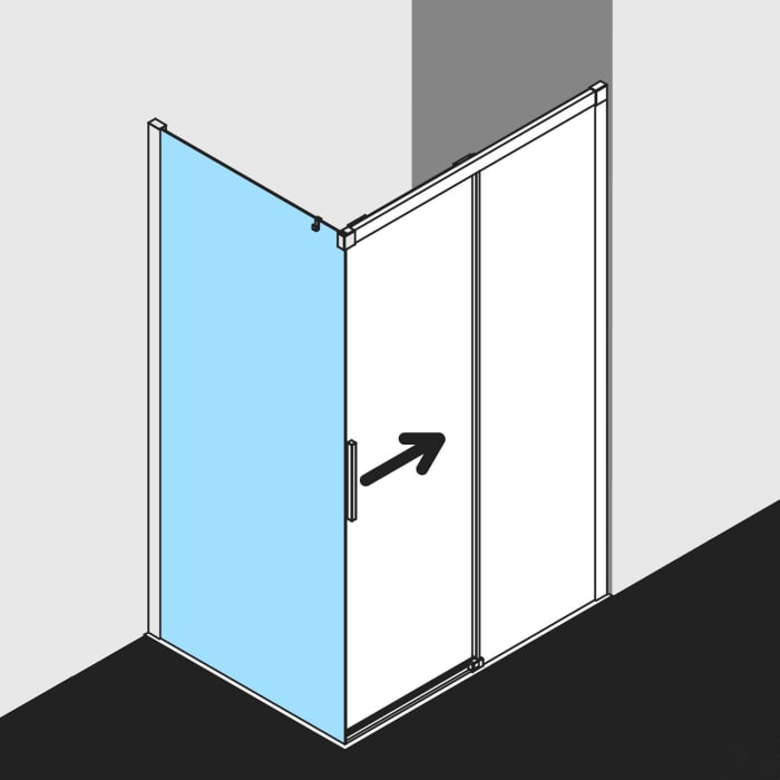 Kermi Dark Edition NICA Seitenwand 78 x 200 cm, Anschlag links