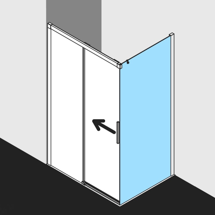 Kermi Dark Edition NICA Seitenwand 110 x 200 cm, Anschlag rechts