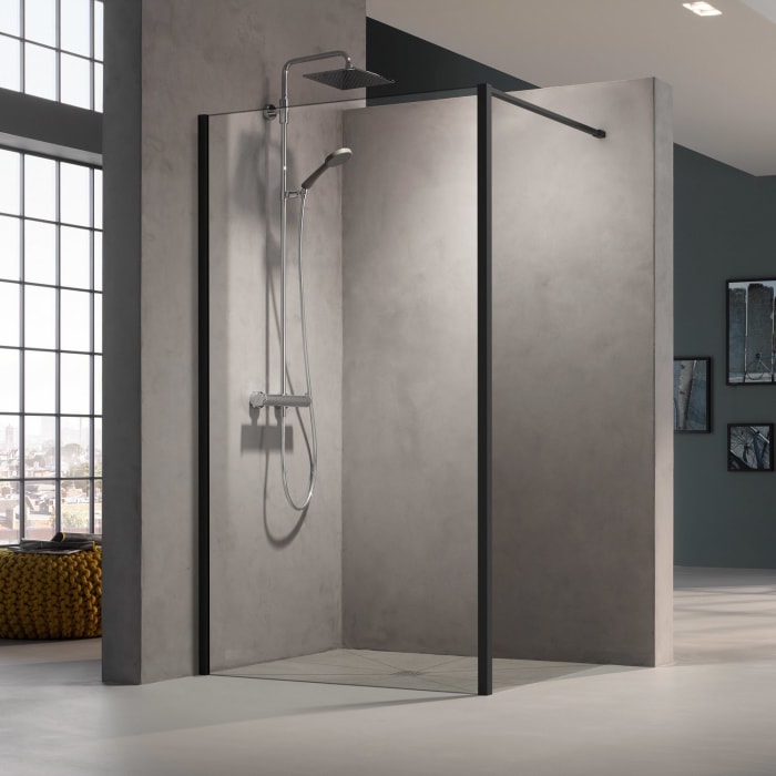 Kermi Dark Edition WALK-IN XB 140 x 200 cm, Wandprofil links