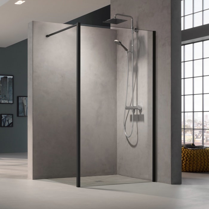 Kermi Dark Edition WALK-IN XB 110 x 200 cm, Wandprofil rechts